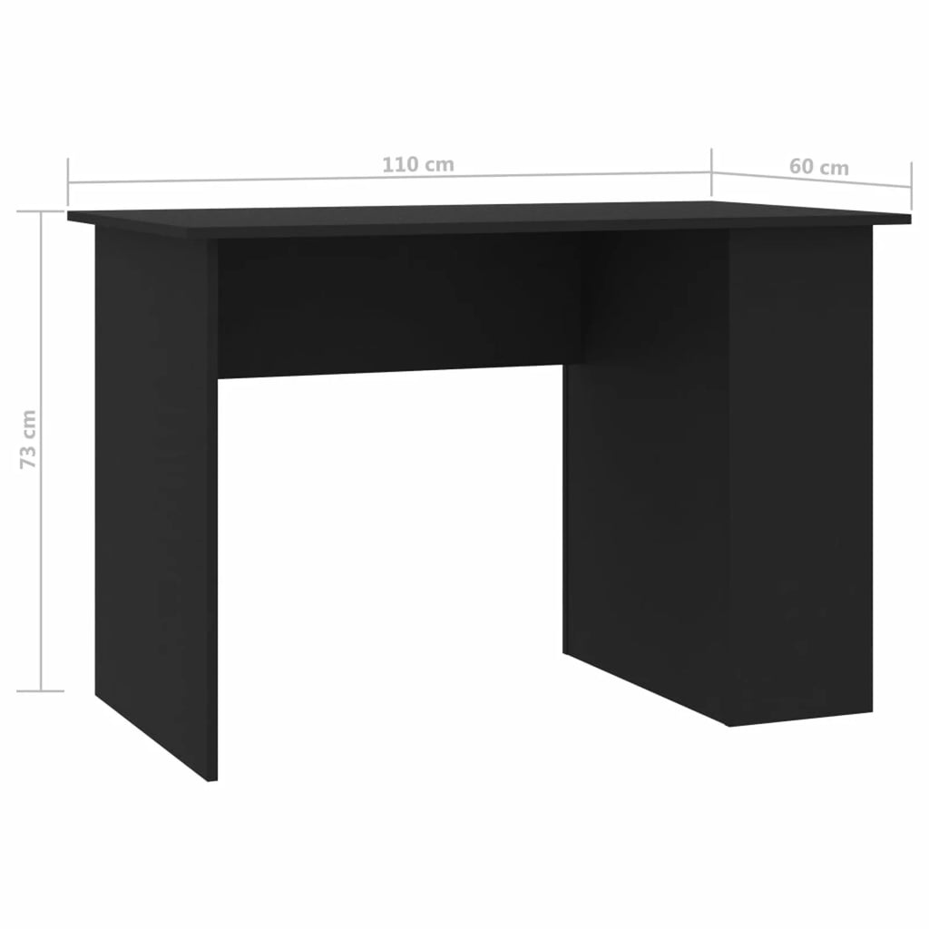 Black Computer Desk with Storage Shelves R463466