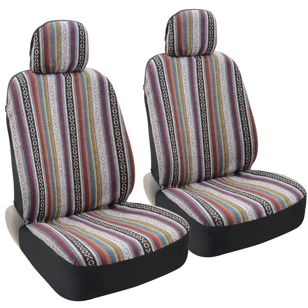 Striped Heavy Duty Woven Car Seat Covers Full Set 9pc K43612