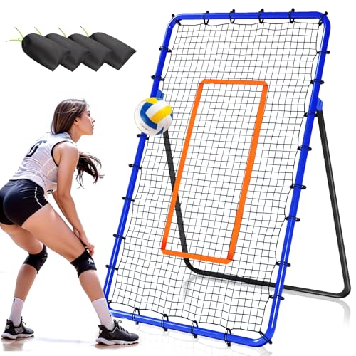 5 Angles Adjustable Volleyball Rebounder Net 7x4 Ft K4690