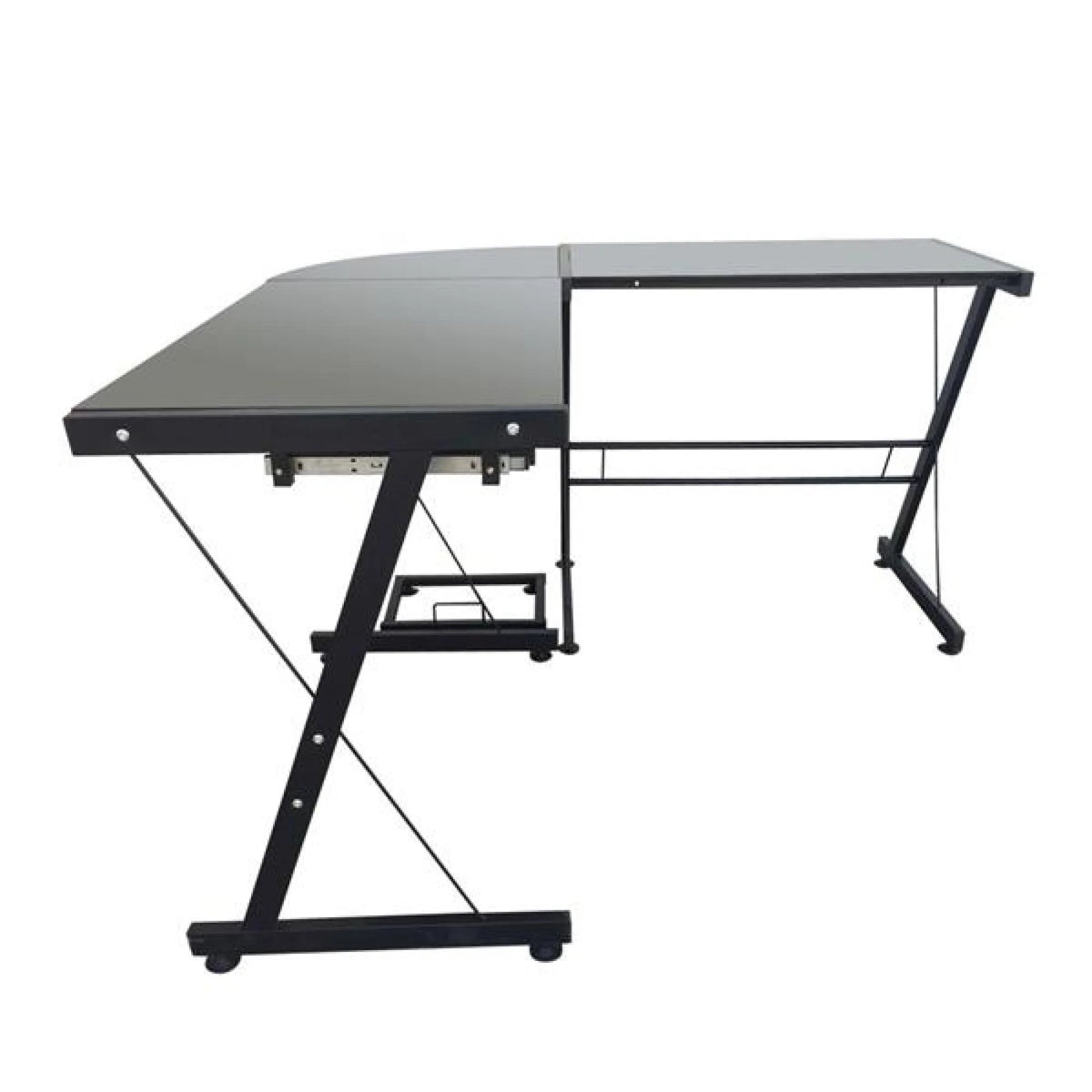 L-Shaped Corner Computer Game Desk with Removable Keyboard Tray K1993