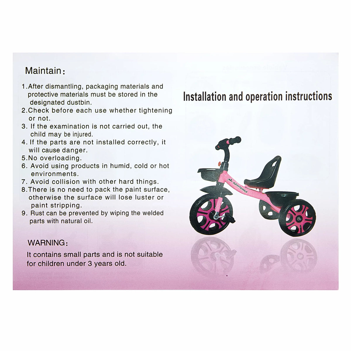Balance Bike for 2-7 Years Old Kids, Adjustable Seat E610769
