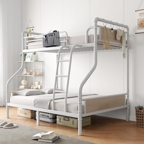 Twin Over Twin Metal Bunk Bed with Safety Guard Rails C7396