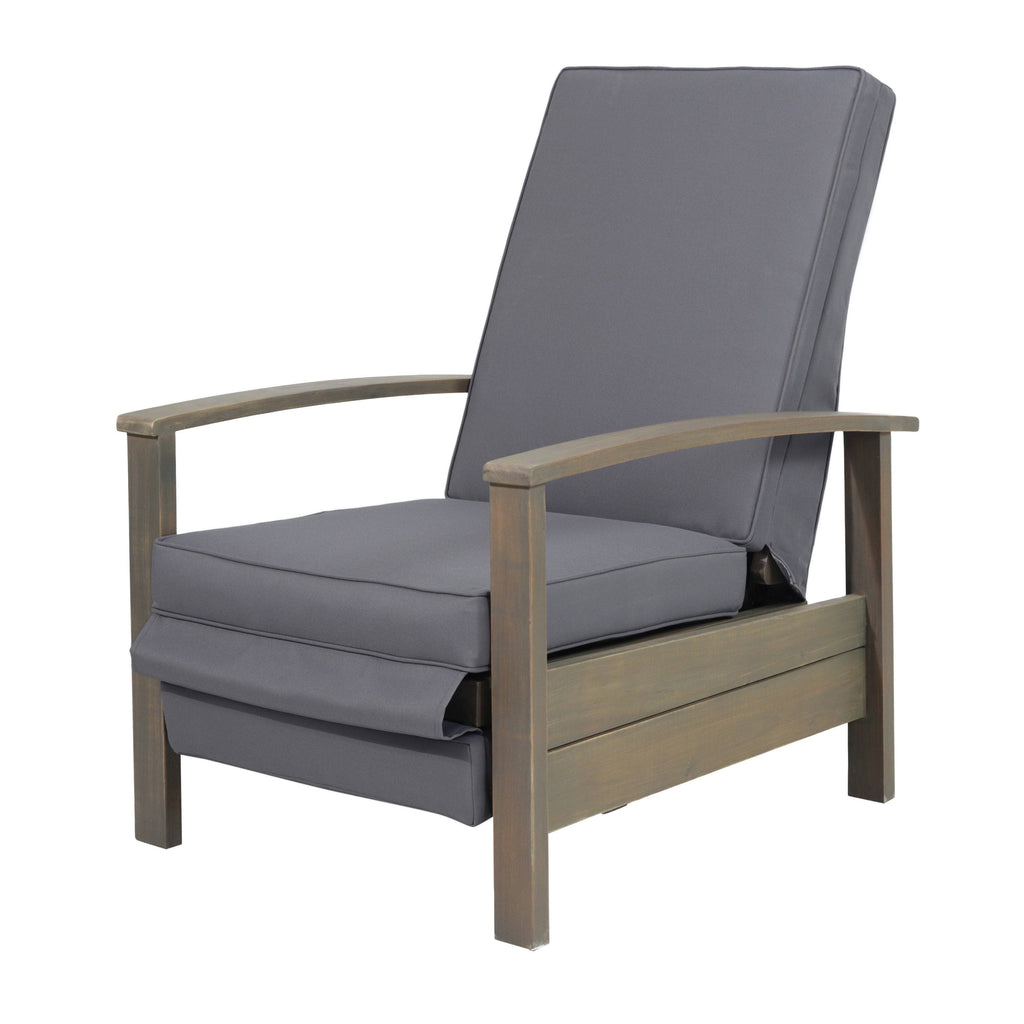 Sandblast Gray Acacia Wood Push Back Recliner E145241