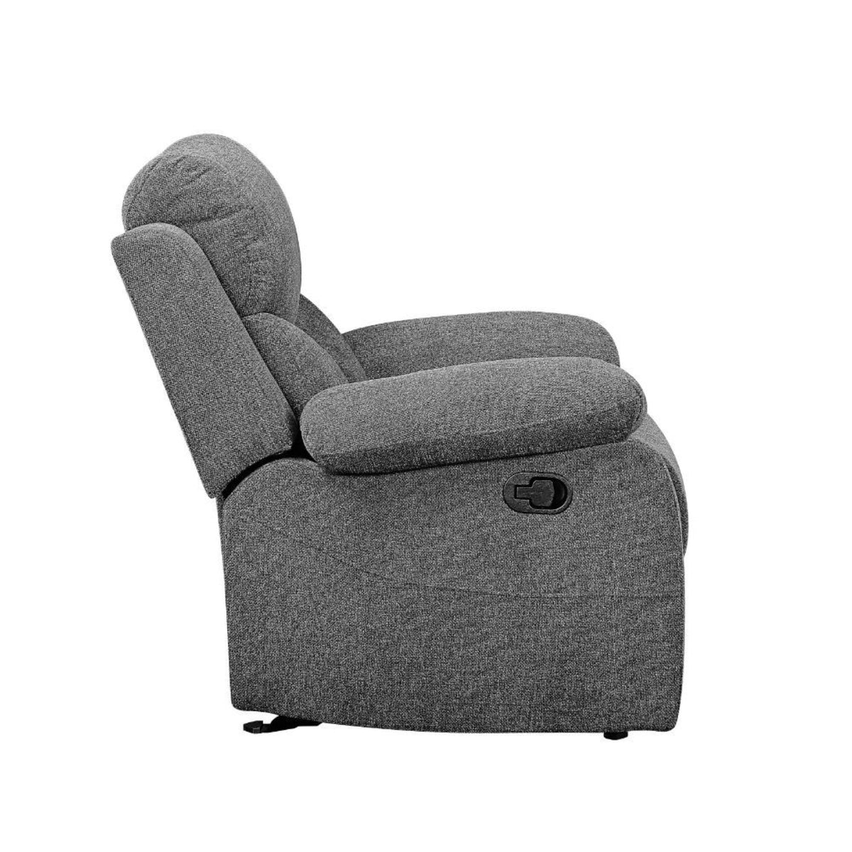 Gray Chenille Loveseat with Console F2808