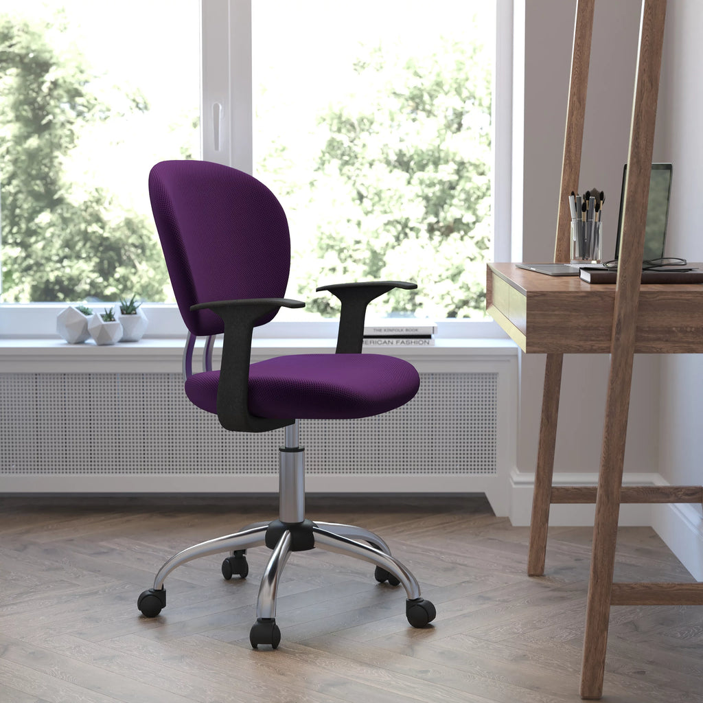 Purple Mesh Swivel Office Chair E807
