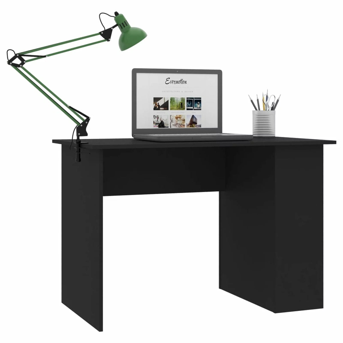 Black Computer Desk with Storage Shelves R463466