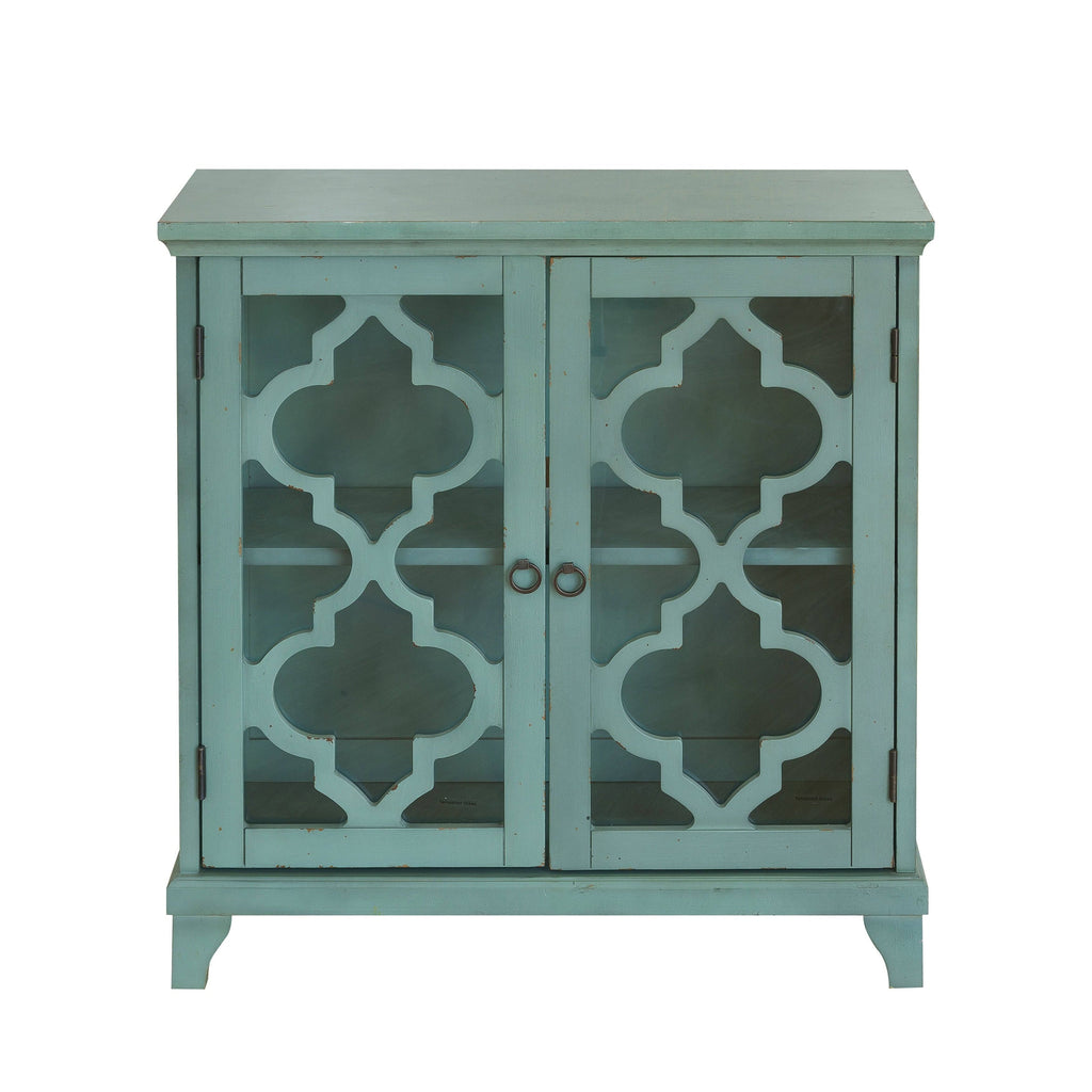 Blue Two Door Wood Chest E745