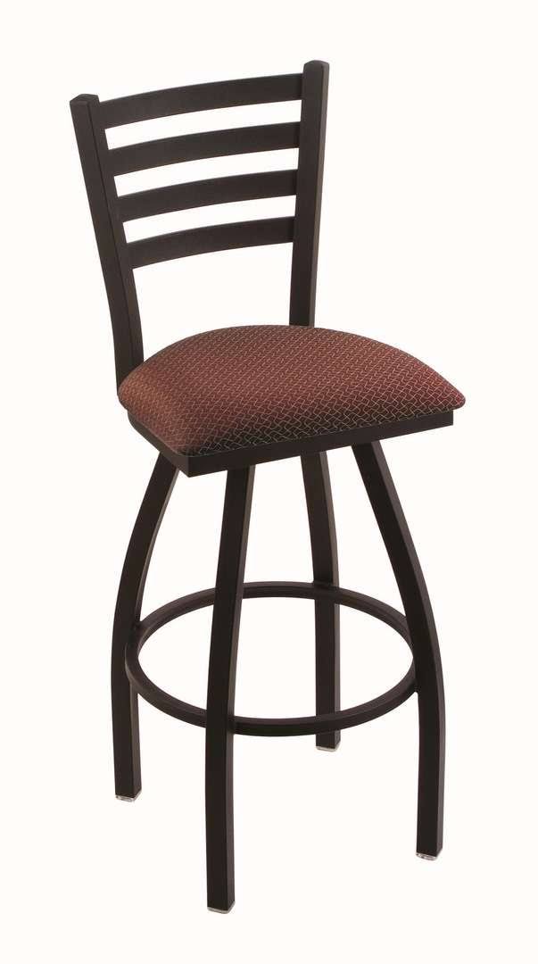 Black Wrinkle Swivel Stool with Paprika Seat M52062