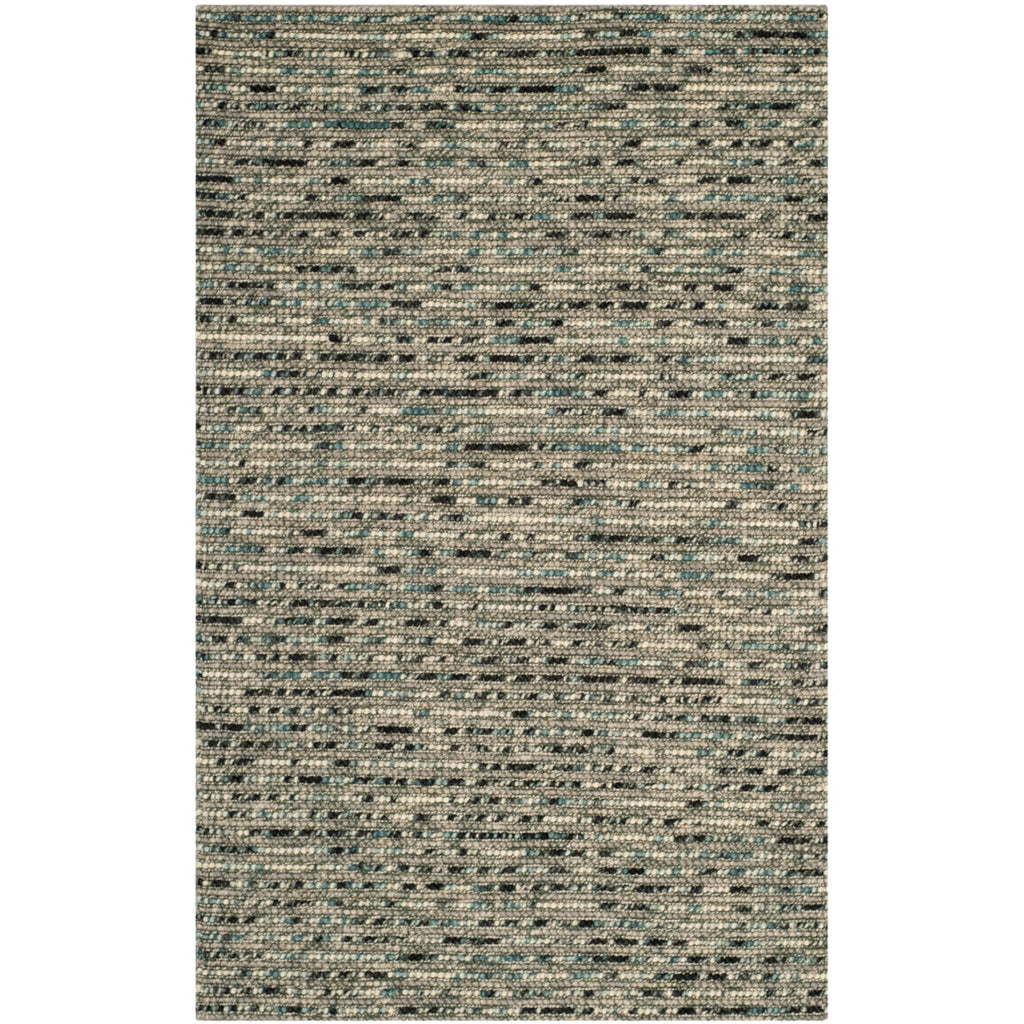 Grey Multi Braided Striped Area Rug 4' x 6' U852519