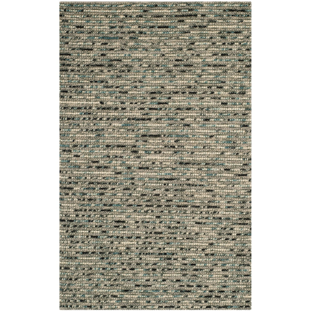 Grey Multi Braided Striped Area Rug 4' x 6' U852519