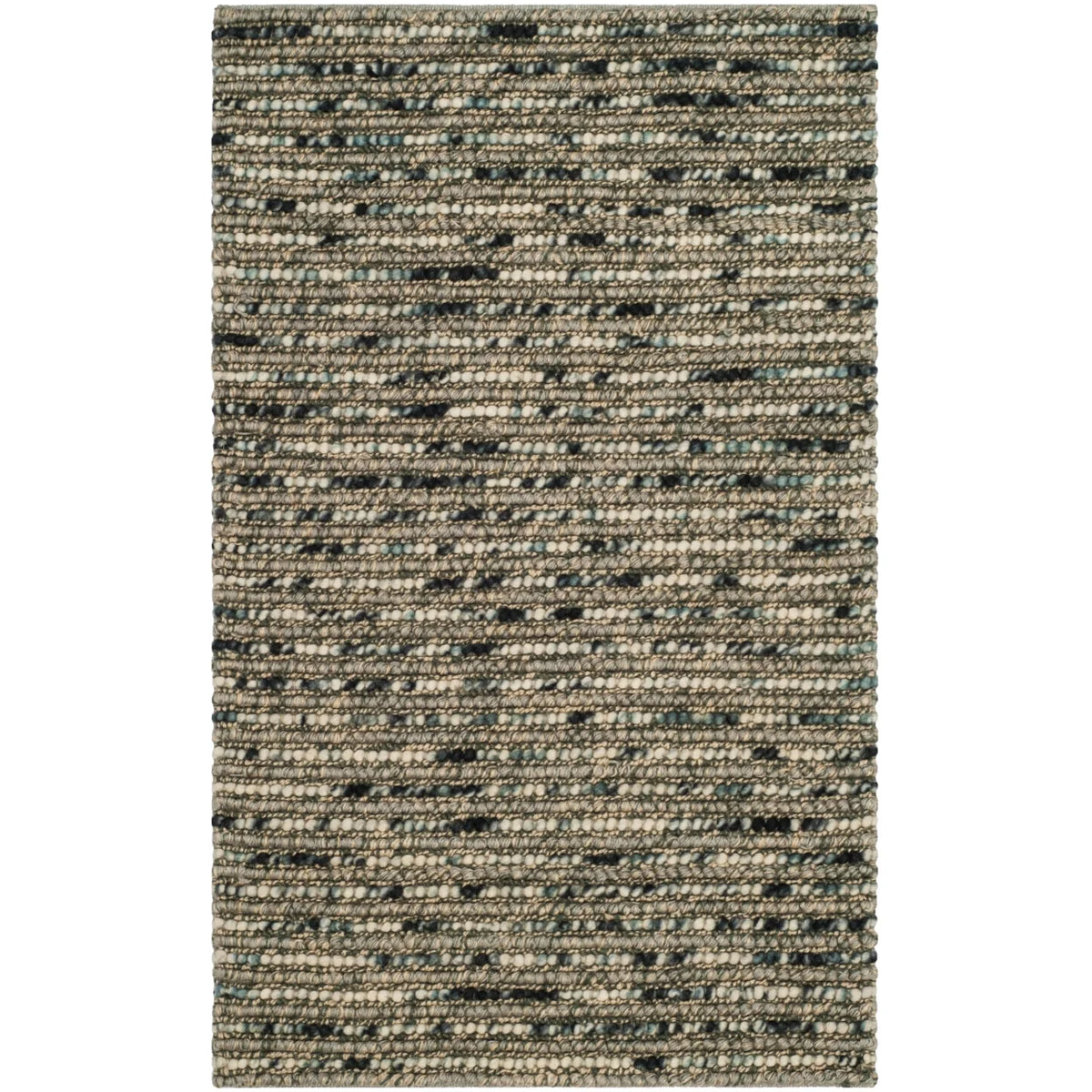 Grey Multi Braided Striped Area Rug 4' x 6' U852519