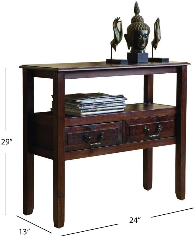 Acacia Wood Accent Table, Brown Mahogany B8707