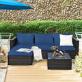5 Pcs Patio Rattan Furniture Set with Coffee Table R914889