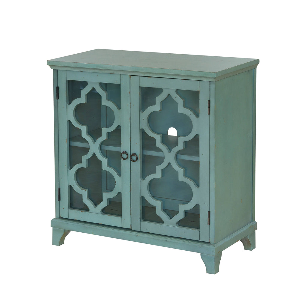 Blue Two Door Wood Chest E745