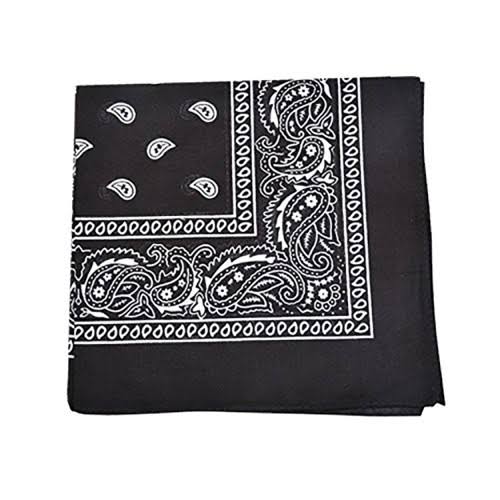 96 Pc 100% Cotton Double Sided Bandanas (Black) G3548