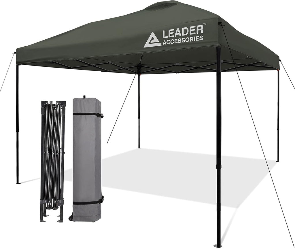 Pop-Up Canopy Tent 10'x10' Straight Leg Shelter with Wheeled Carry Bag, Silver S781