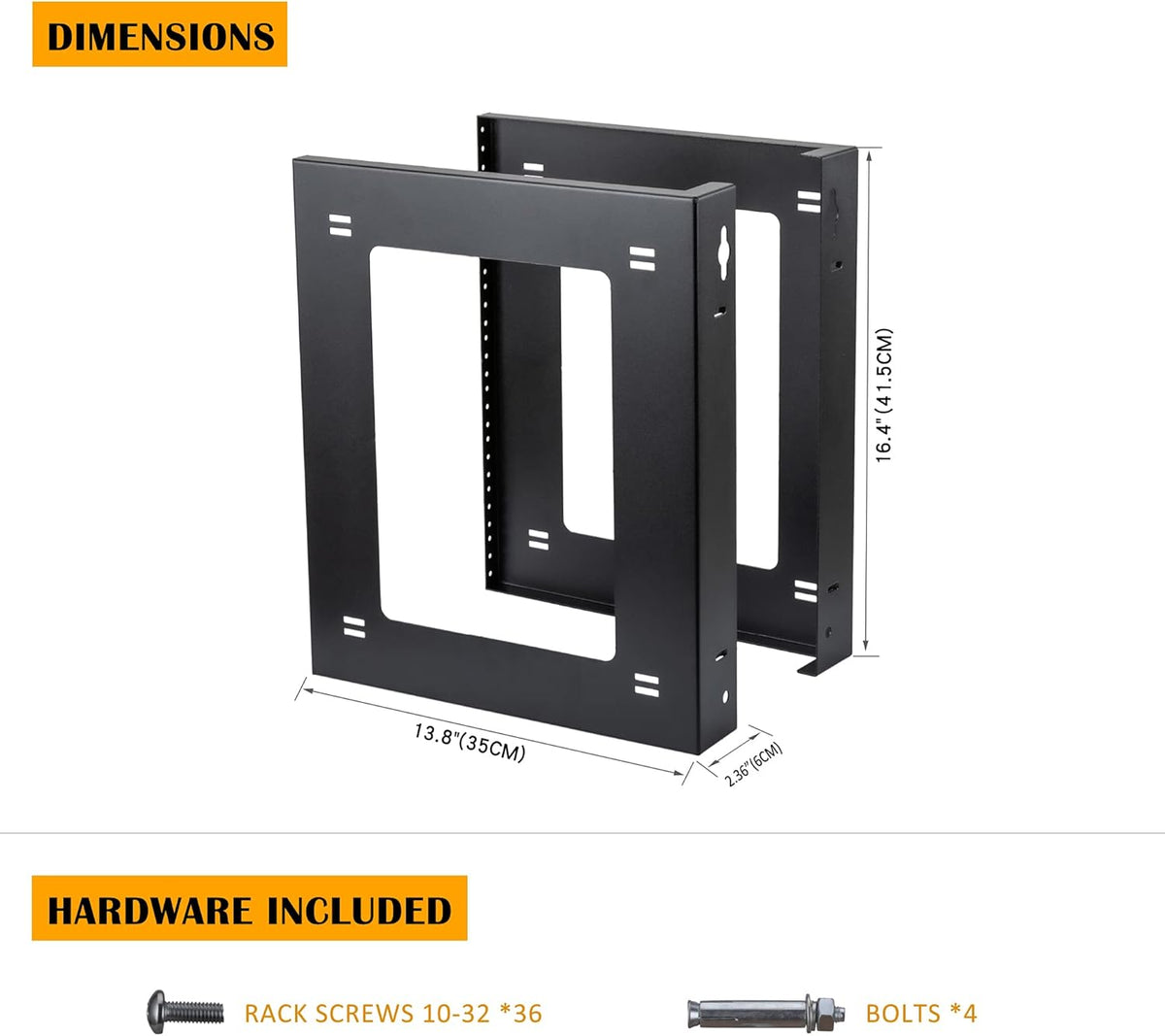 9U Open Frame Rack Wall Mount & Desktop Mount, Pack of 2 W925098