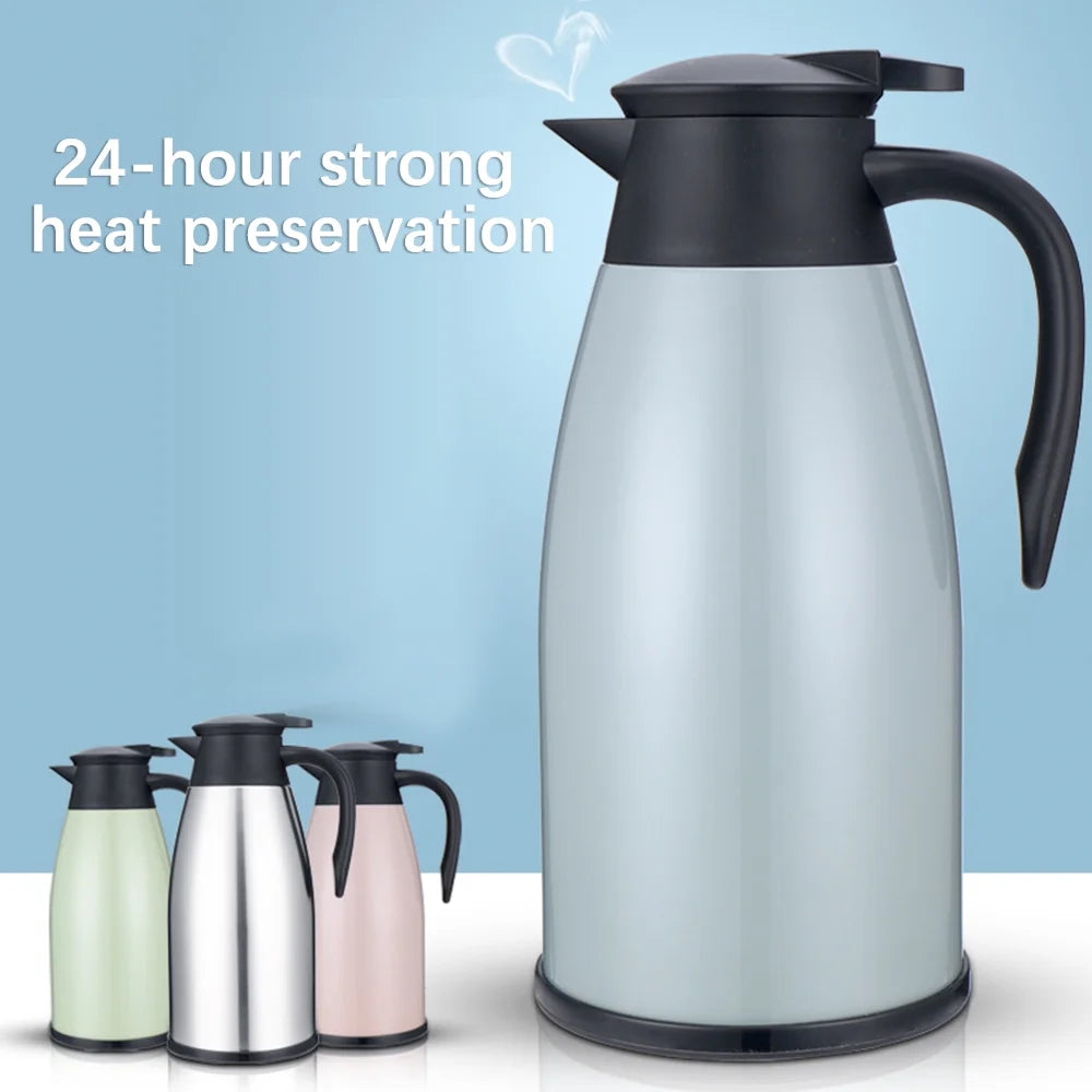 Silver Stainless Steel Vacuum Flask, 2L, Double Walled Insulation Bottle Y264