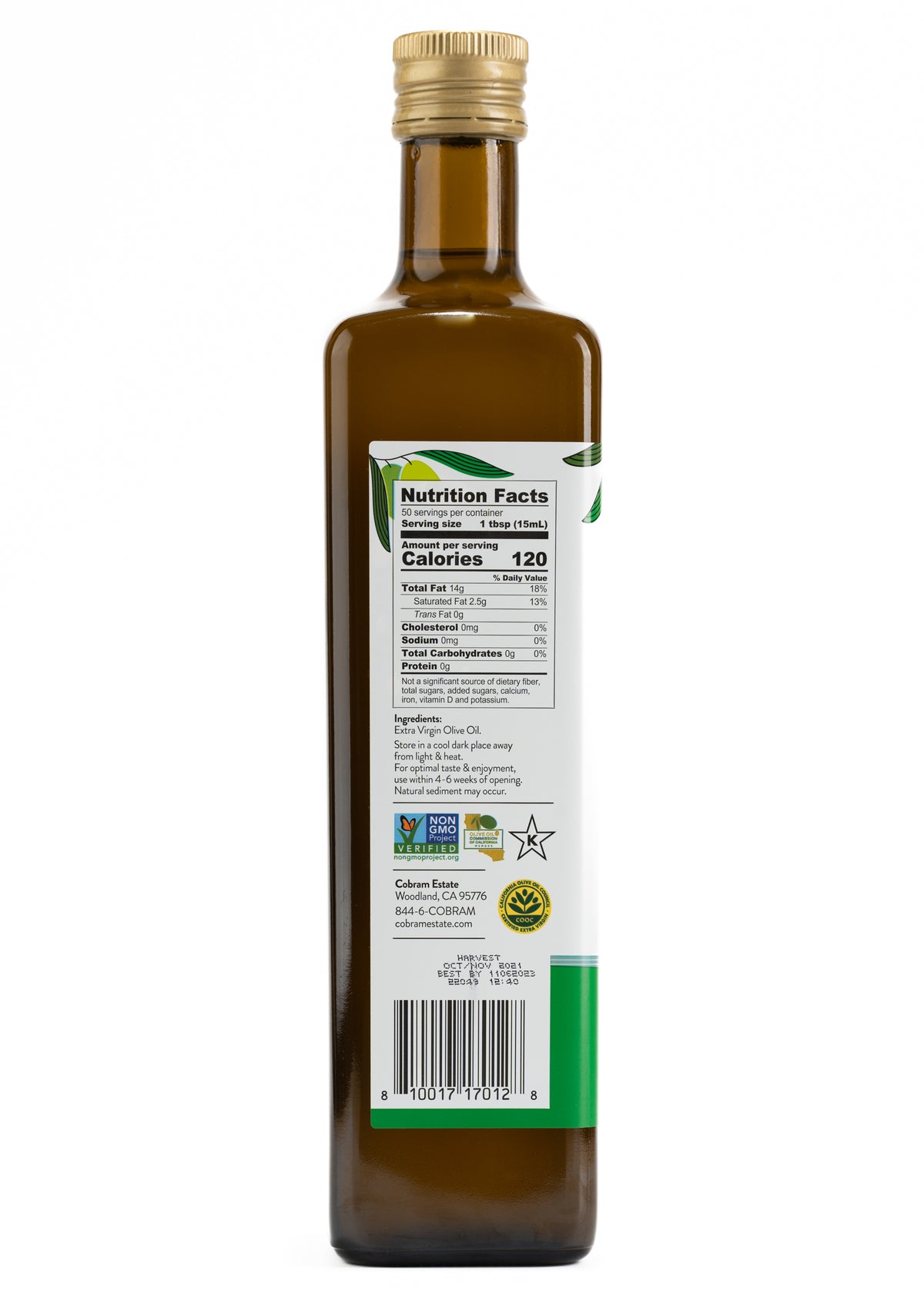 100% California Extra Virgin Olive Oil, 25.4 fl oz Glass Bottle U40875