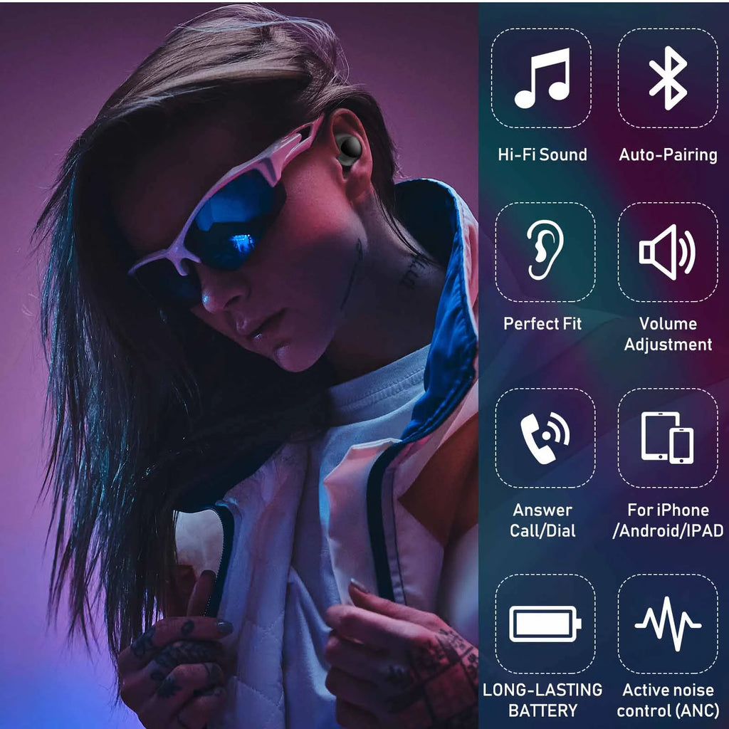 Black True Wireless Earbuds with Active Noise Cancelling W218137