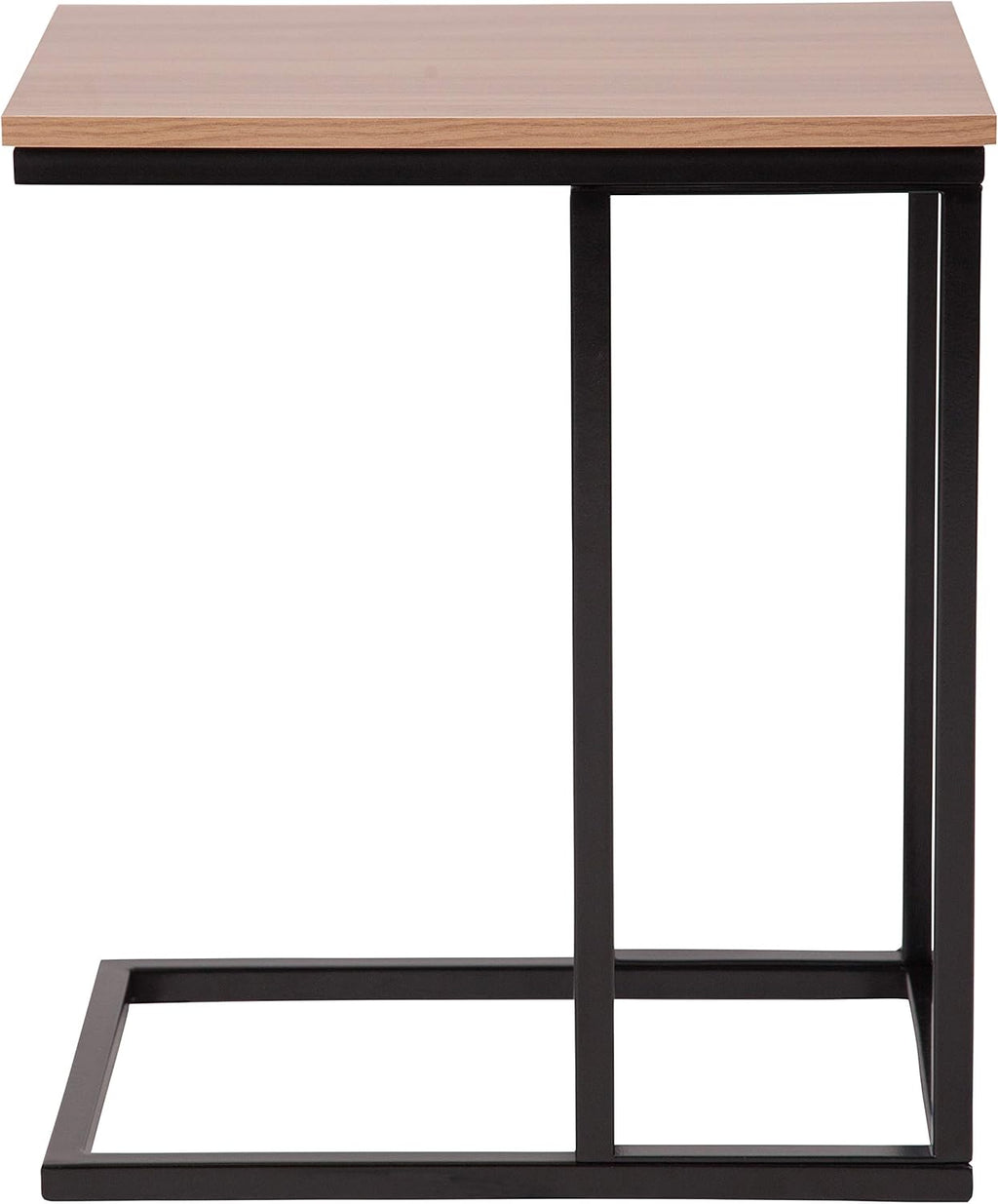 Rustic Wood Grain Finish Side Table with Black Metal Base Pack of 2 V77380