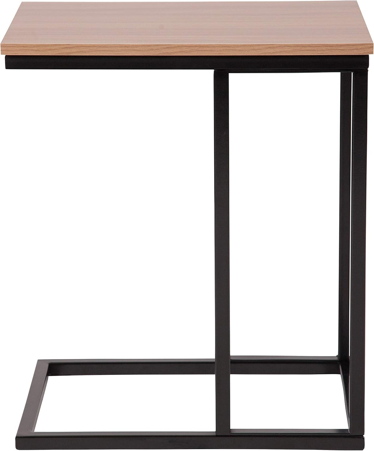 Rustic Wood Grain Finish Side Table with Black Metal Base Pack of 2 V77380