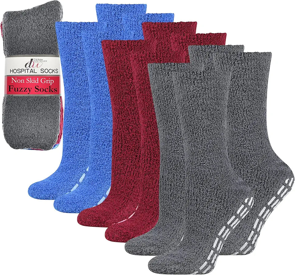 5/6 Pairs Non-slip Fuzzy Grip Socks A789181