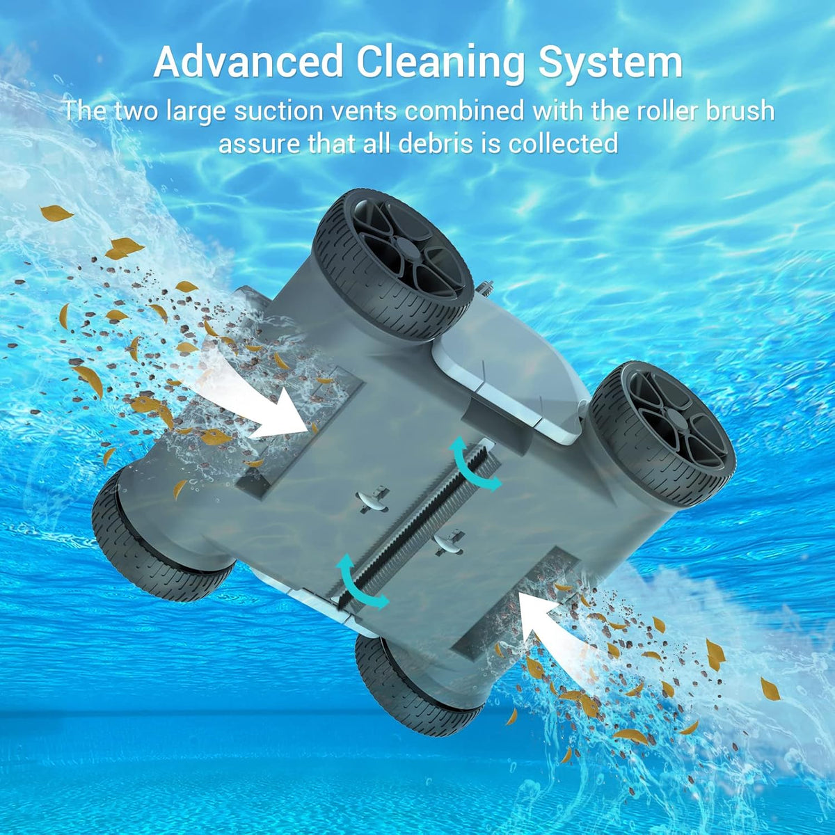 Cordless Robotic Pool Cleaner with Dual-Drive Motors W87715