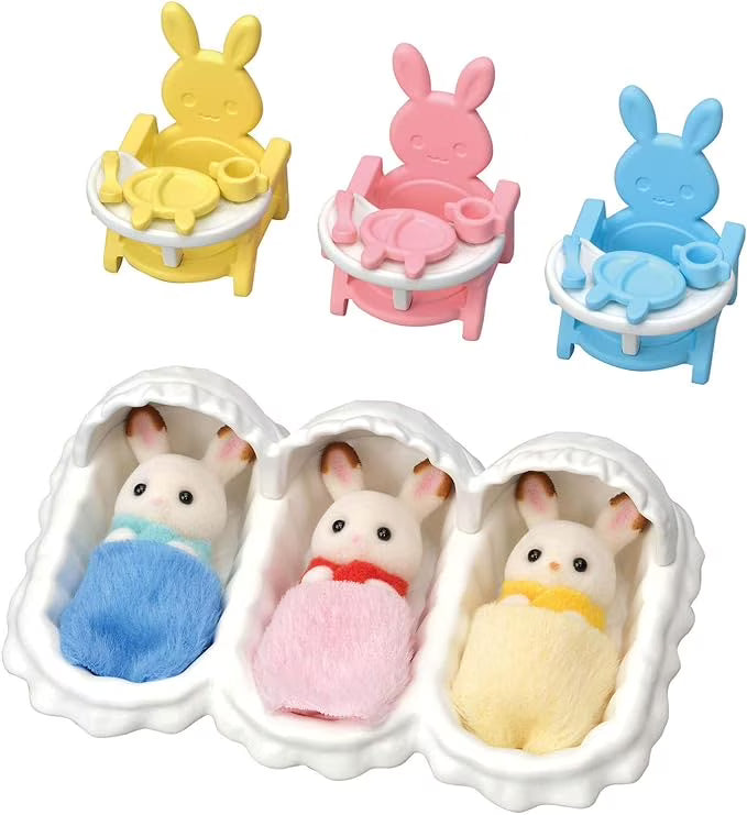 3 Hopscotch Rabbit Figures Dollhouse Playset C214