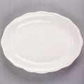 Ivory Scalloped Edge Oval Stoneware Platter - 24/Case X876