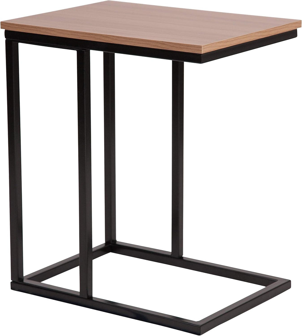 Rustic Wood Grain Finish Side Table with Black Metal Base Pack of 2 V77380
