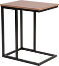 Rustic Wood Grain Finish Side Table with Black Metal Base Pack of 2 V77380