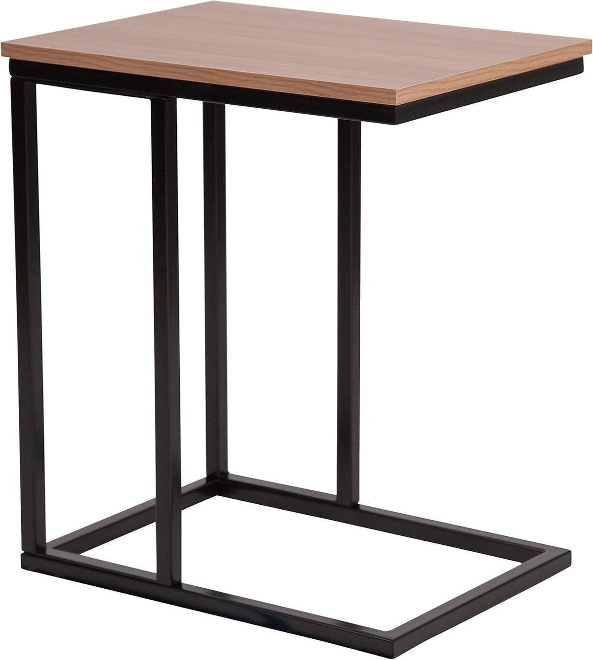 Rustic Wood Grain Finish Side Table with Black Metal Base Pack of 2 V77380