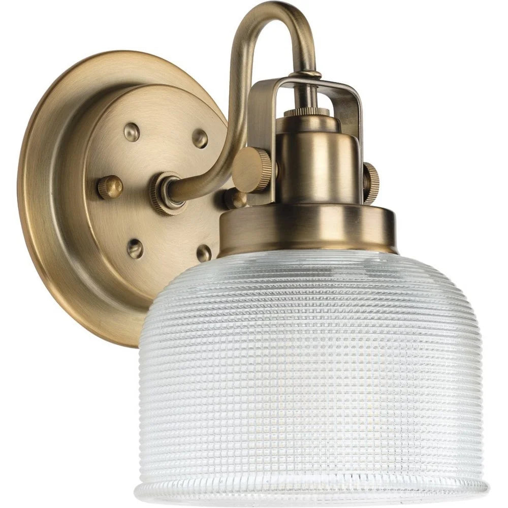 Vintage Brass Clear Glass Bath Vanity Light Q635851
