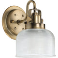 Vintage Brass Clear Glass Bath Vanity Light Q635851
