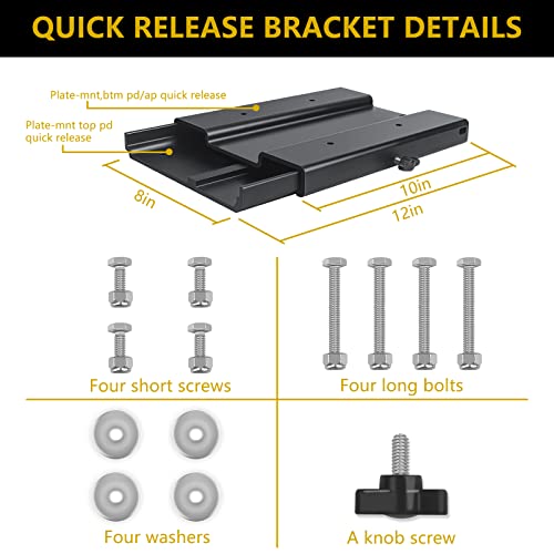 Quick Release Bracket Trolling Motor Mount Black Aluminum Z9299