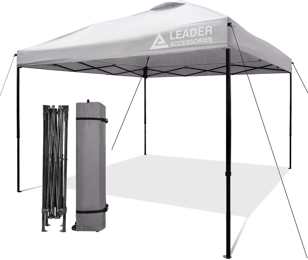Pop-Up Canopy Tent 10'x10' Straight Leg Shelter with Wheeled Carry Bag, Silver S781