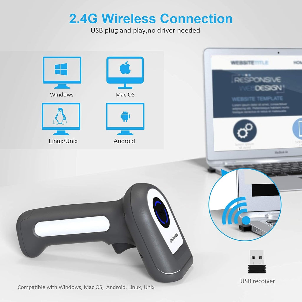 1D Cordless Barcode Scanner, Pack of 2 O77221