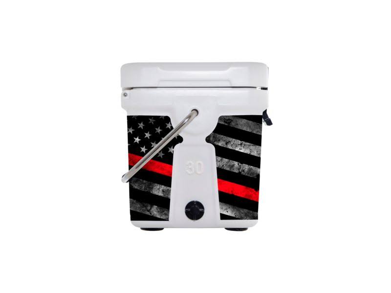 Red Line Decal Wrapped White 30 Hard Cooler N822118
