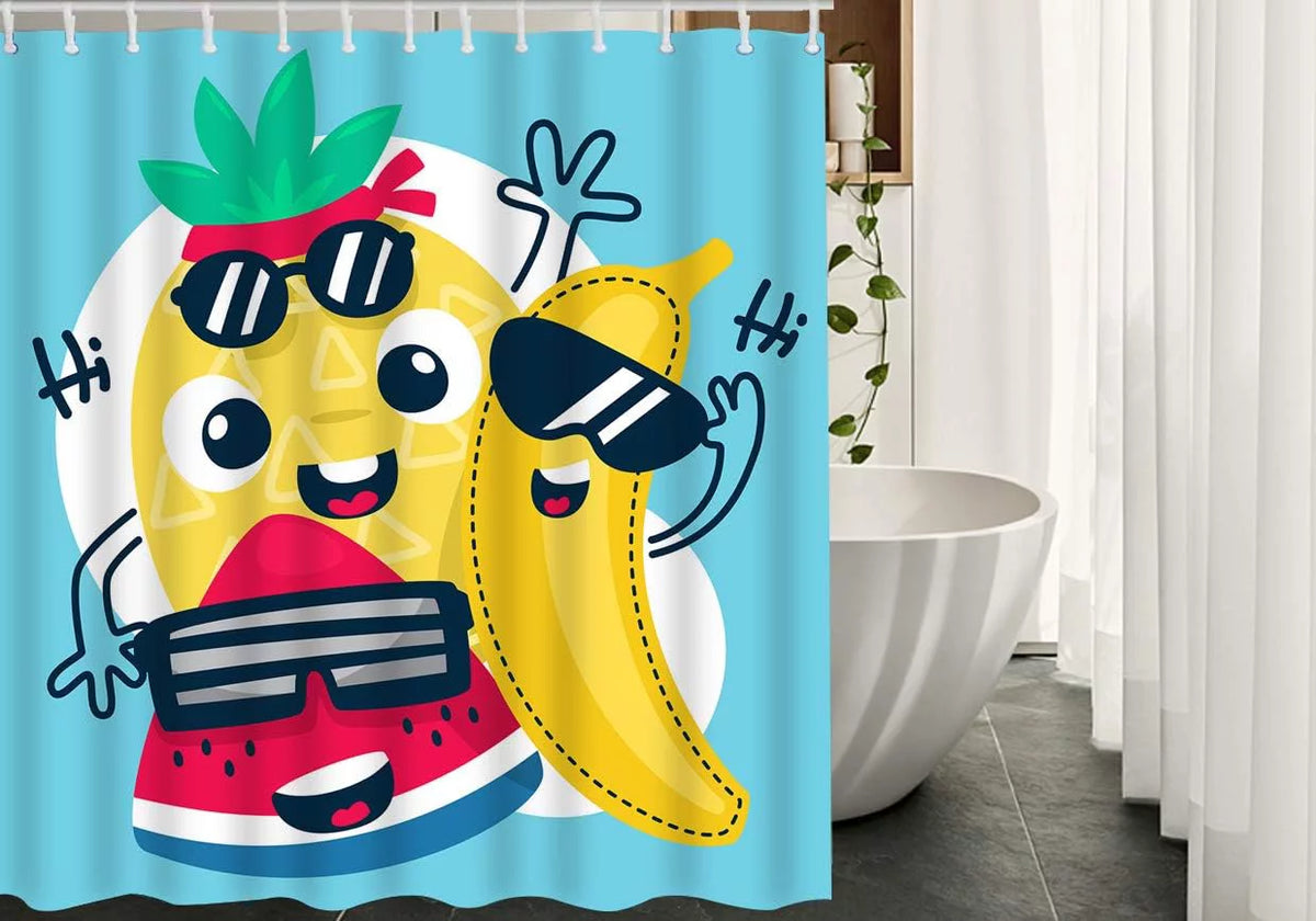 Fruit Polyester Shower Curtain with Hooks 72x72 Inch H393