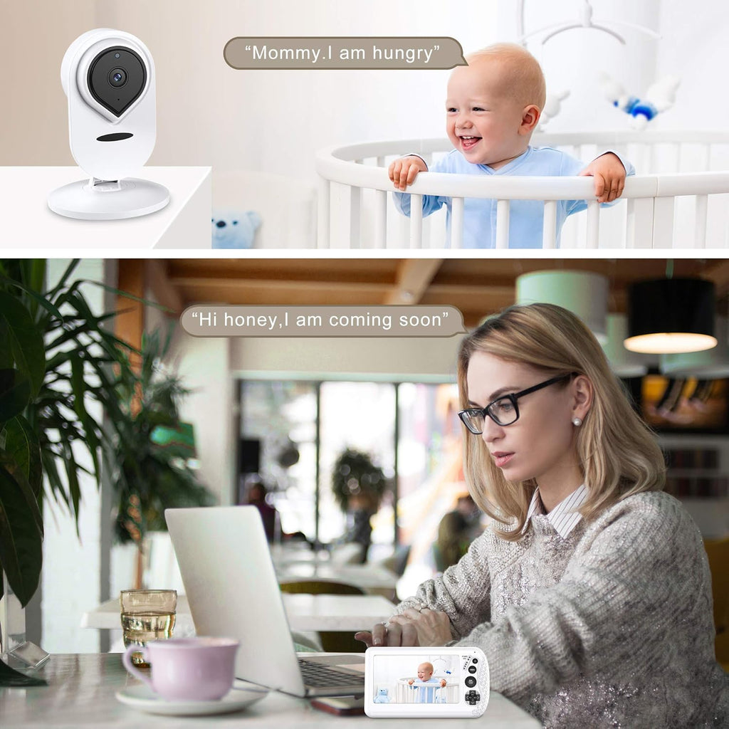 4.3 1080P HD Split-Screen Video Baby Monitor with 2 Cameras and Audio I544
