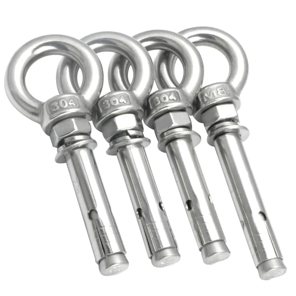 304 Stainless Steel Lifting Eye Bolt M8x80mm 2pcs D113