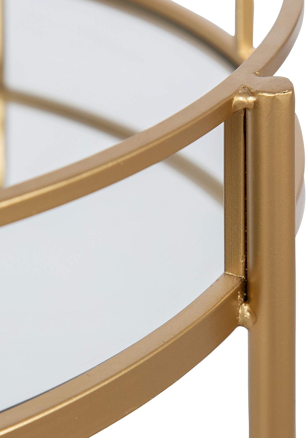 Metal and Glass Bar Cart, Glam Gold Finish B672582