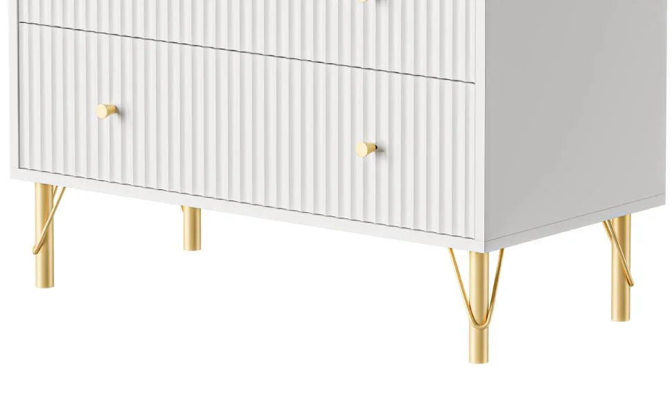 White 4 Drawer Dresser Set of 2 E960