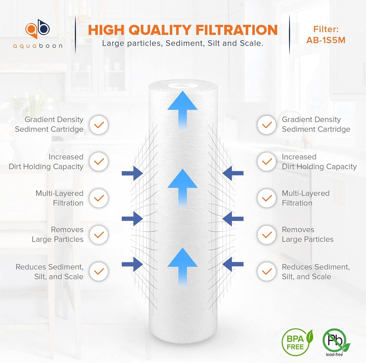 50-Pack 5 Micron 10 Sediment Water Filter Replacement Cartridge A5398