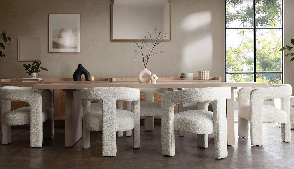Ivory Boucle Dining & Accent Chair S401