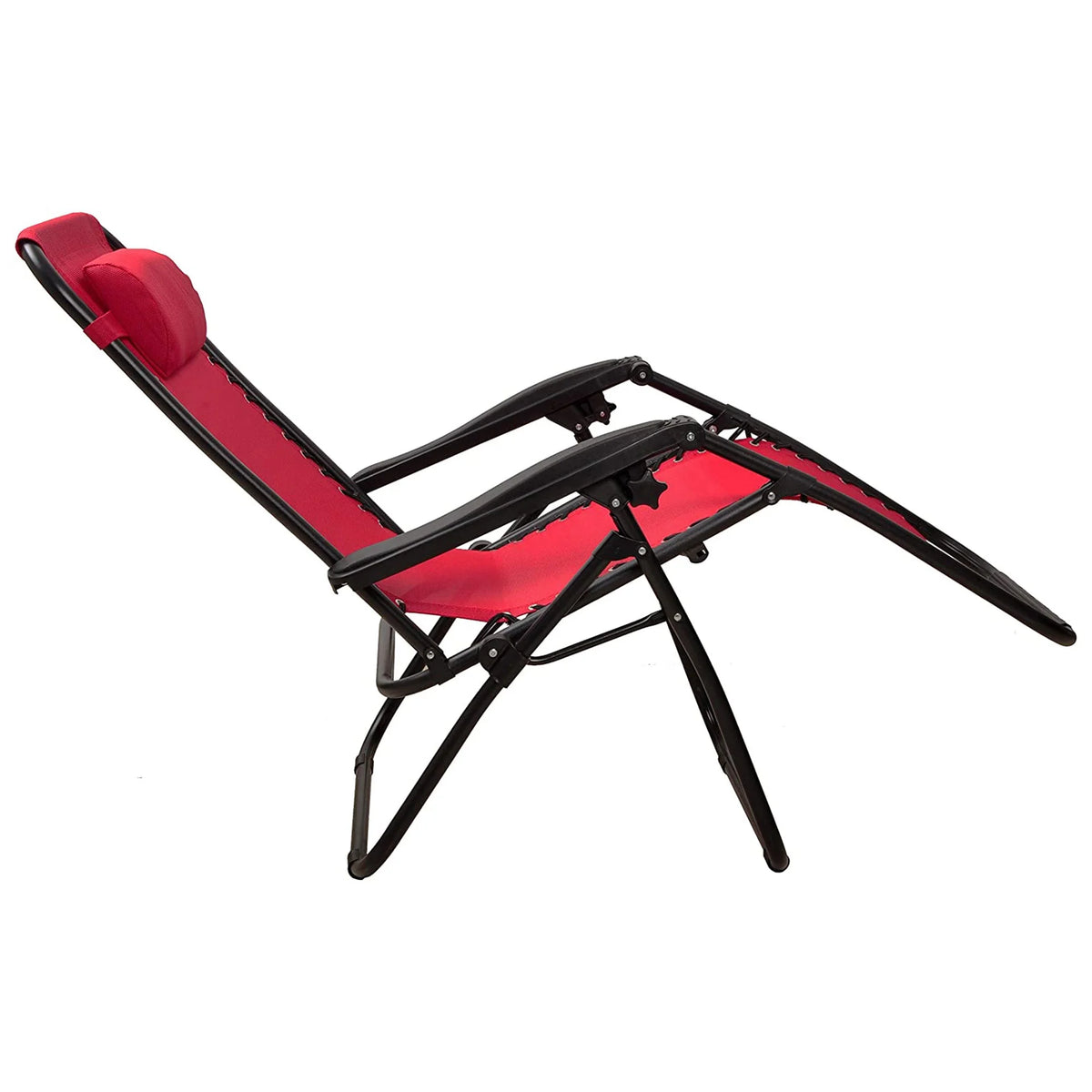 Adjustable Outdoor Zero Gravity Recliner Lounge Chair, Burgundy, 2 O917947
