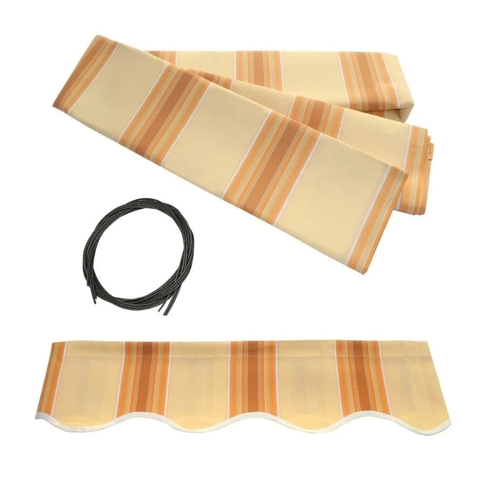 Motorized Retractable Patio Awning - 13 x 10 Feet - Multi-Striped Yellow P155255