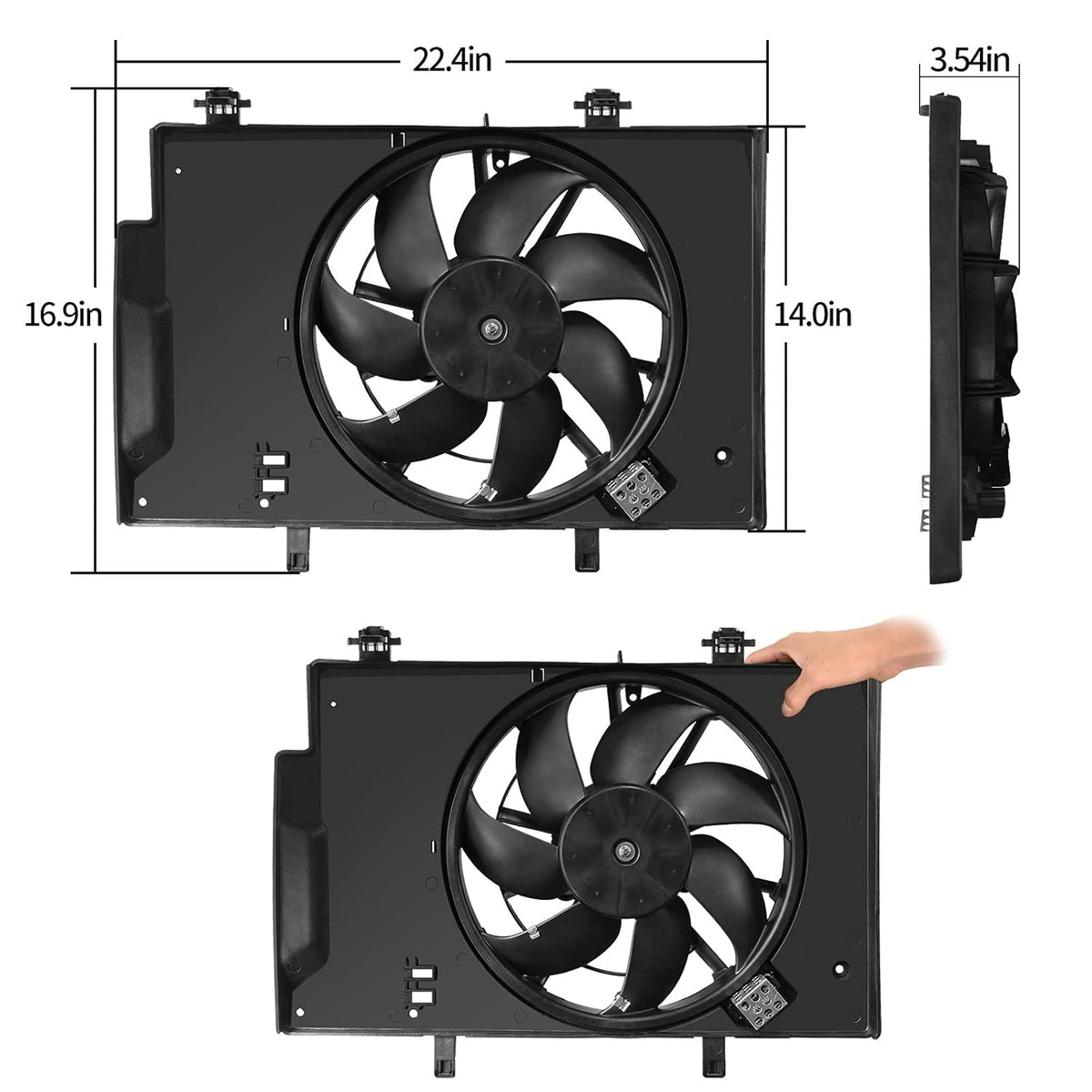 Engine Cooling Fan Assembly for Ford Fiesta 1.6L L4, Pack of 2 F33890