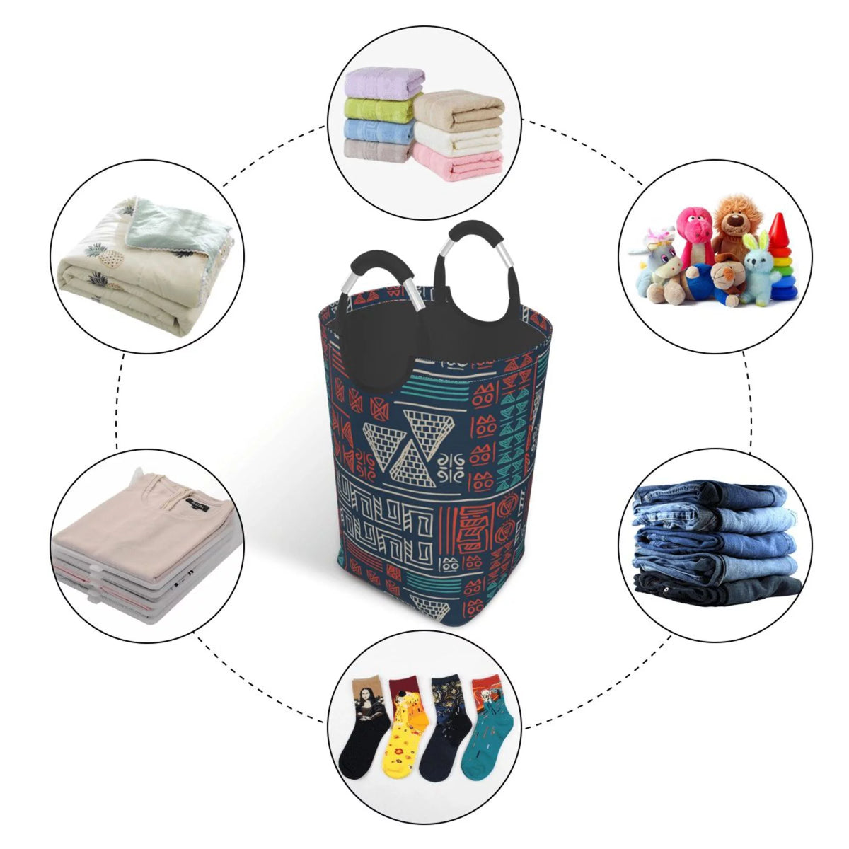 50L Rectangular Laundry Hamper with Aluminum Handles Y22907